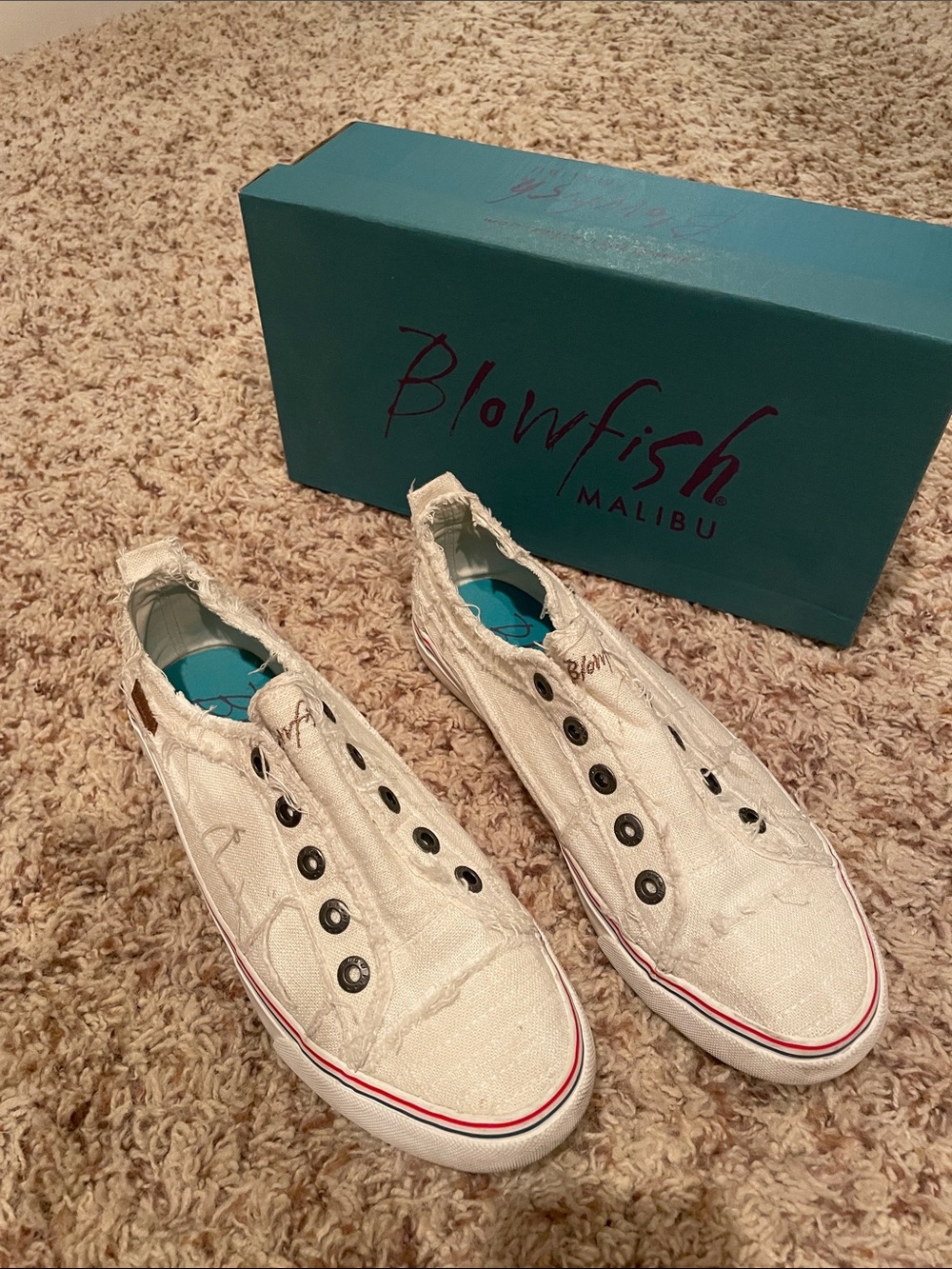 Blowfish White Washed Slip-On Sneakers
